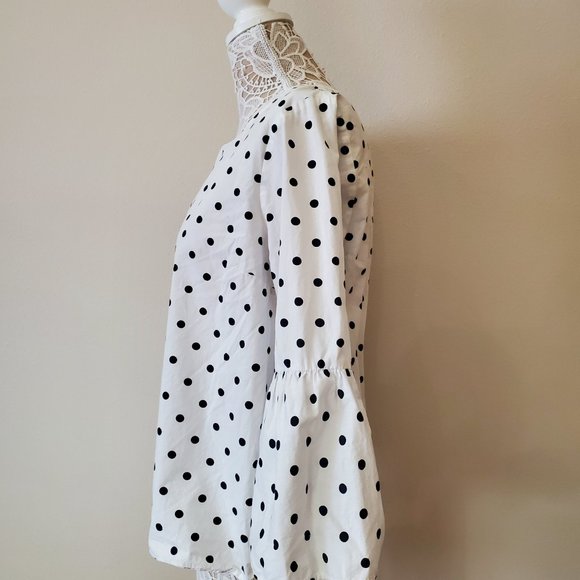 Tommy Hilfiger Polka Dot Top - Black and White - Long Sleeve - Lightweight71923 - Picture 4 of 11